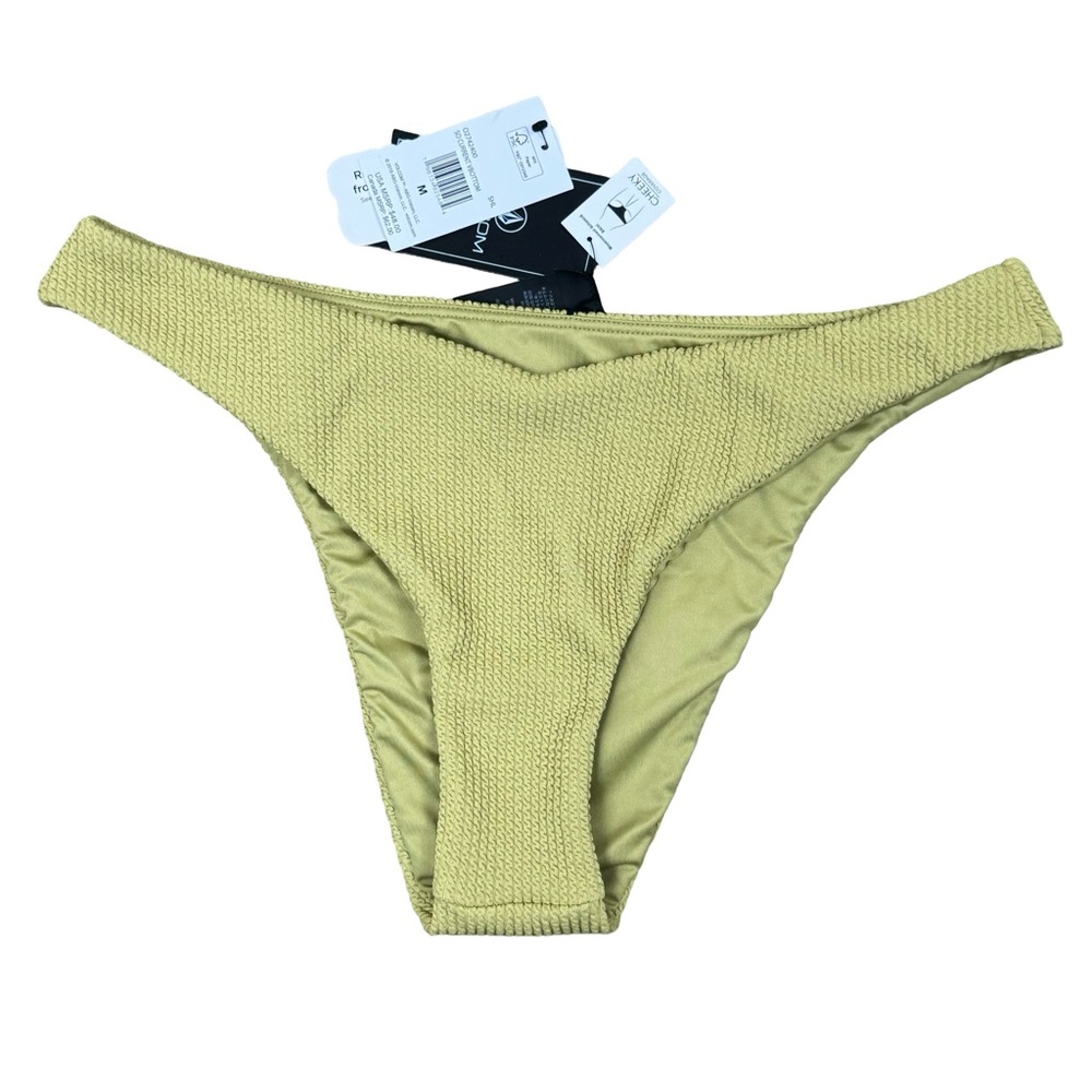 NWT Volcom So Current Cheeky Green Bikini Swimsuit V Bottom Medium